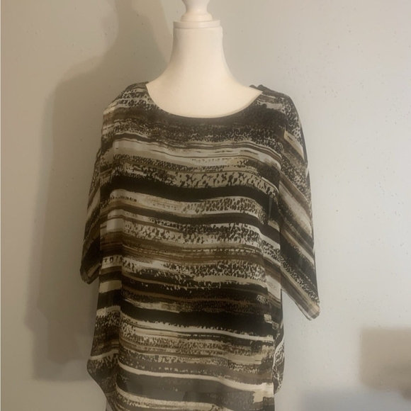 Dana Buchman Chic Sheer Striped Blouse - Picture 1 of 3